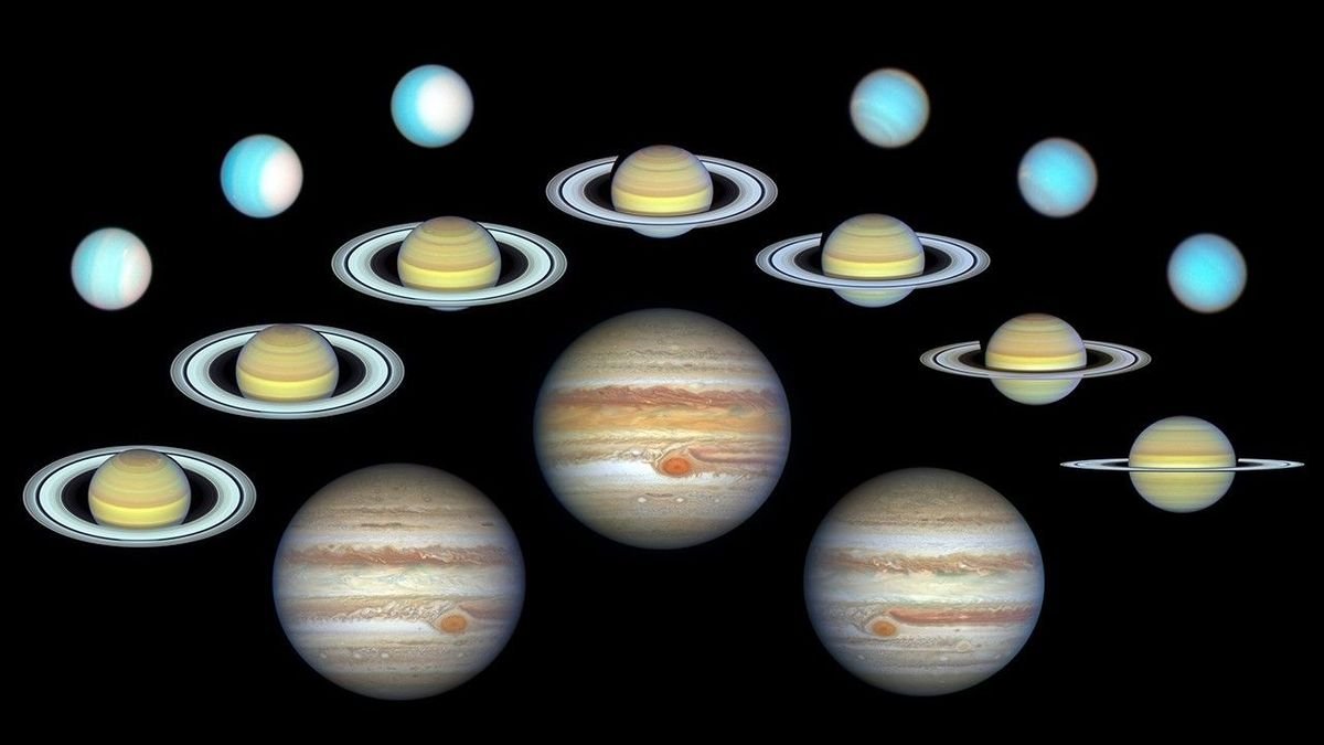 Dramatic changes on Uranus, Neptune, Saturn and Jupiter revealed in 10 years of Hubble Telescope images (video)