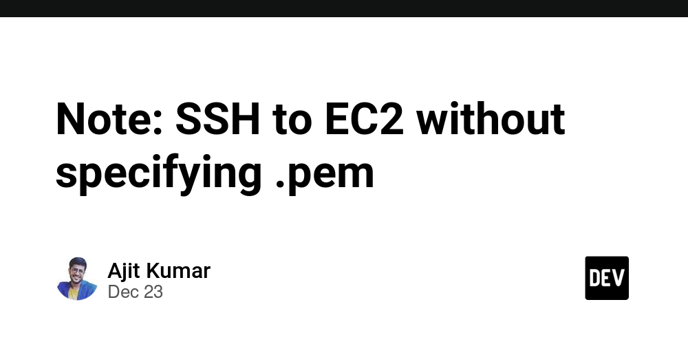 Note: SSH to EC2 without specifying .pem
