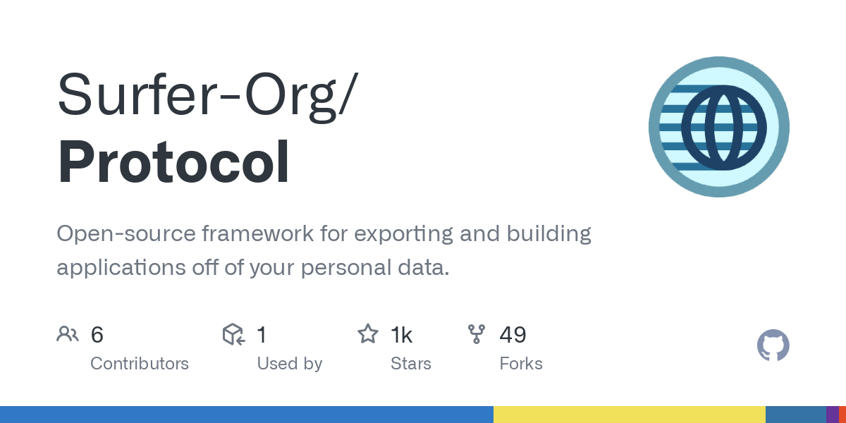 Surfer-Org/Protocol: Open-source framework for exporting and building applications off of your personal data.