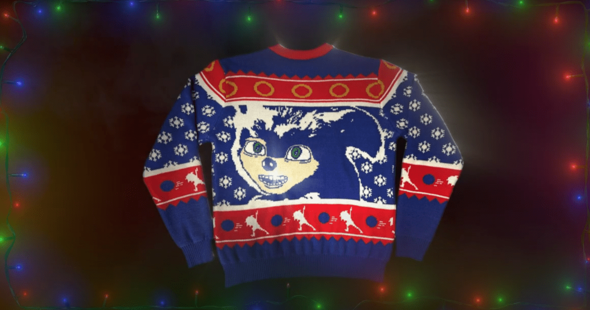 Ugly Sonic is back in ugly sweater form