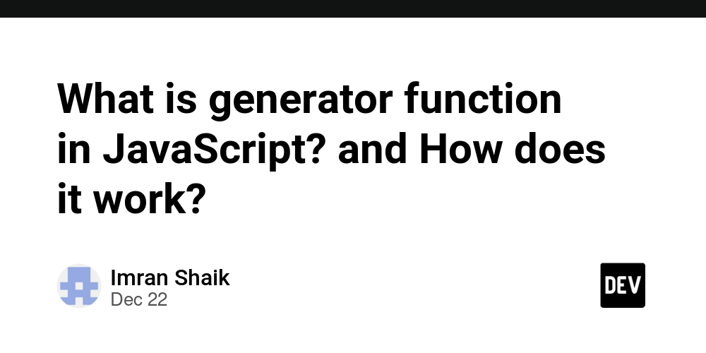 What is generator function in JavaScript? and How does it work?