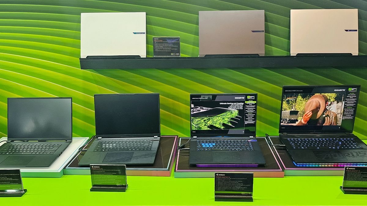 Gigabyte launches a new PC case, laptops, and monitors at CES 2025 — five high-end gaming laptops and two premium gaming monitors