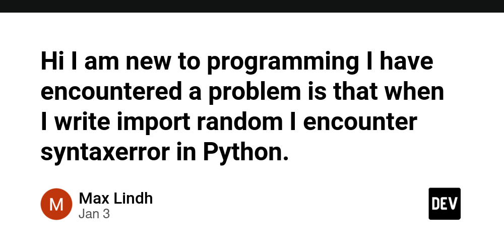 Hi I am new to programming I have encountered a problem is that when I write import random I encounter syntaxerror in Python.