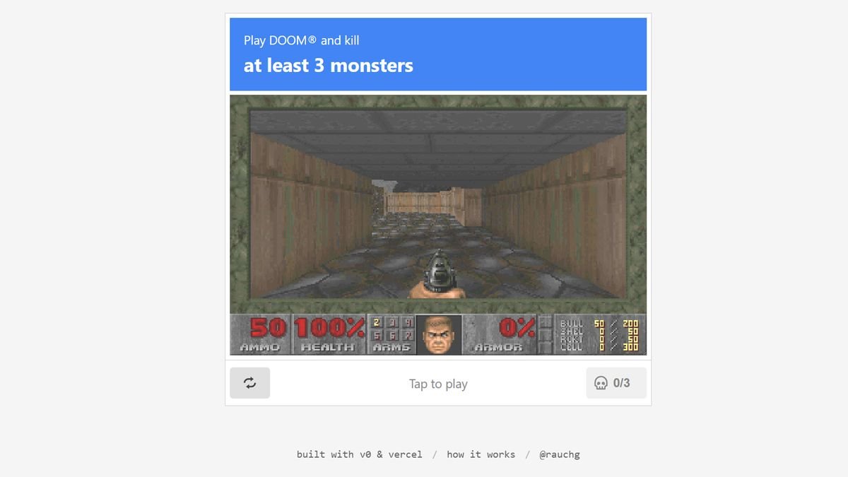 New Captcha requires defeating three enemies or you’re Doomed to repeat it