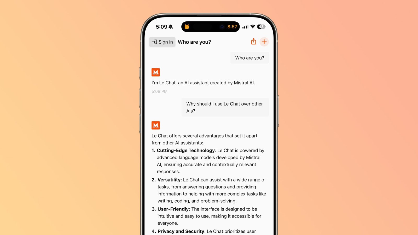 Mistral AI’s ‘Le Chat’ Chatbot Now Available on iPhone